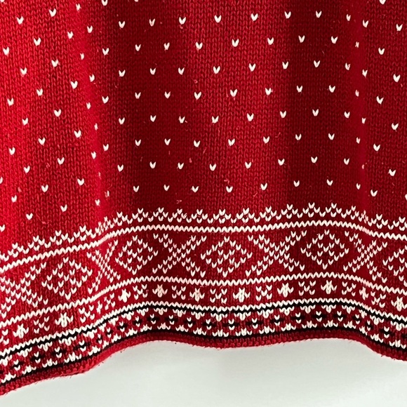 L.L. Bean Vintage Fair Isle Snowflake Nordic 100% Cotton Pullover Sweater Size L - Picture 3 of 13